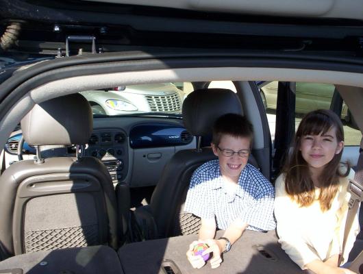 William and Beth pose in our PT Cruiser - 16 Jun 2004